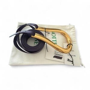 *SOLD* NWT Bottega Veneta Leather Double Strap Belt With Horseshoe Buckle Size M